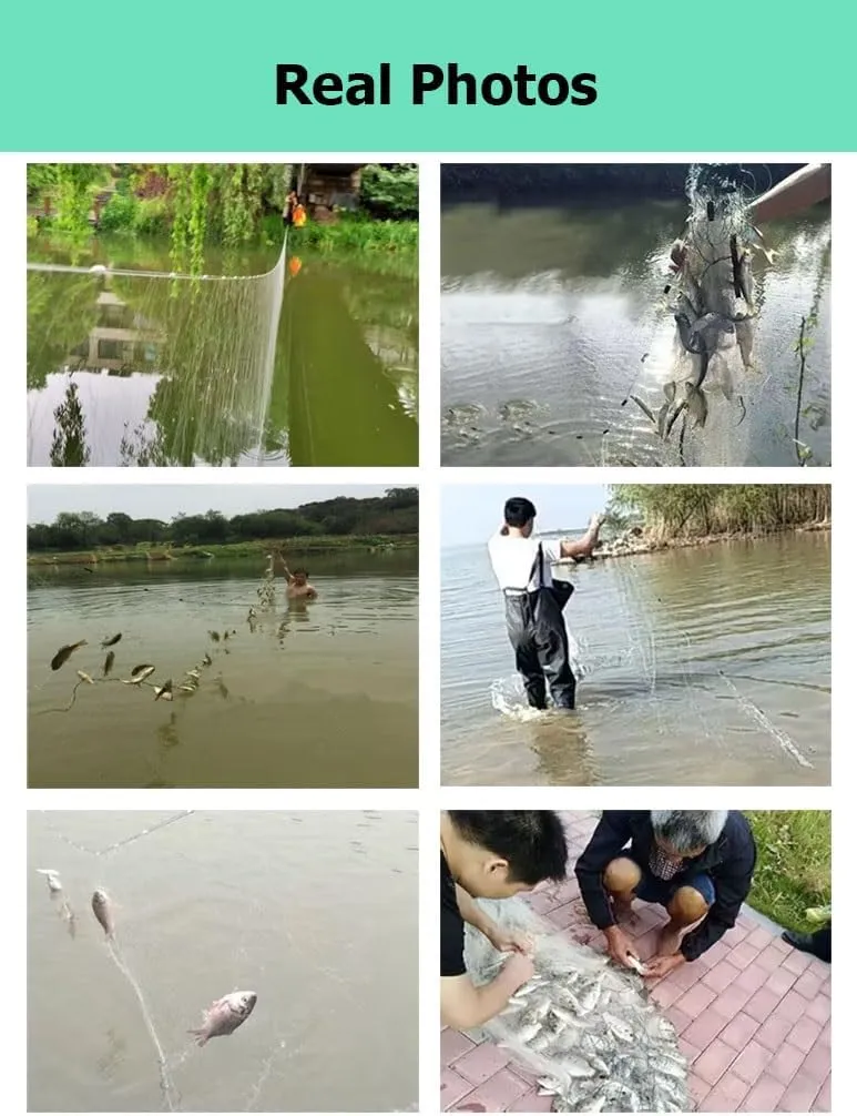 1-2 M Depth 10-100M Length Fishing Sticky Net Floating Net for Small Fish, Gill Net for River Shoal Lakes Rivers(Single Layer H1m L18m 0.5F)