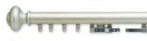 1-3/8" Smooth or Reeded Wood Facia Assembled Hand or Cord Draw Complete Traverse Track Set (Without Rings) 10Ft Length (120")*