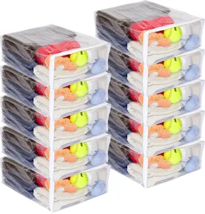 10-Pack Clear Vinyl Zippered Storage Bags 15 x 18 x 6 Inch