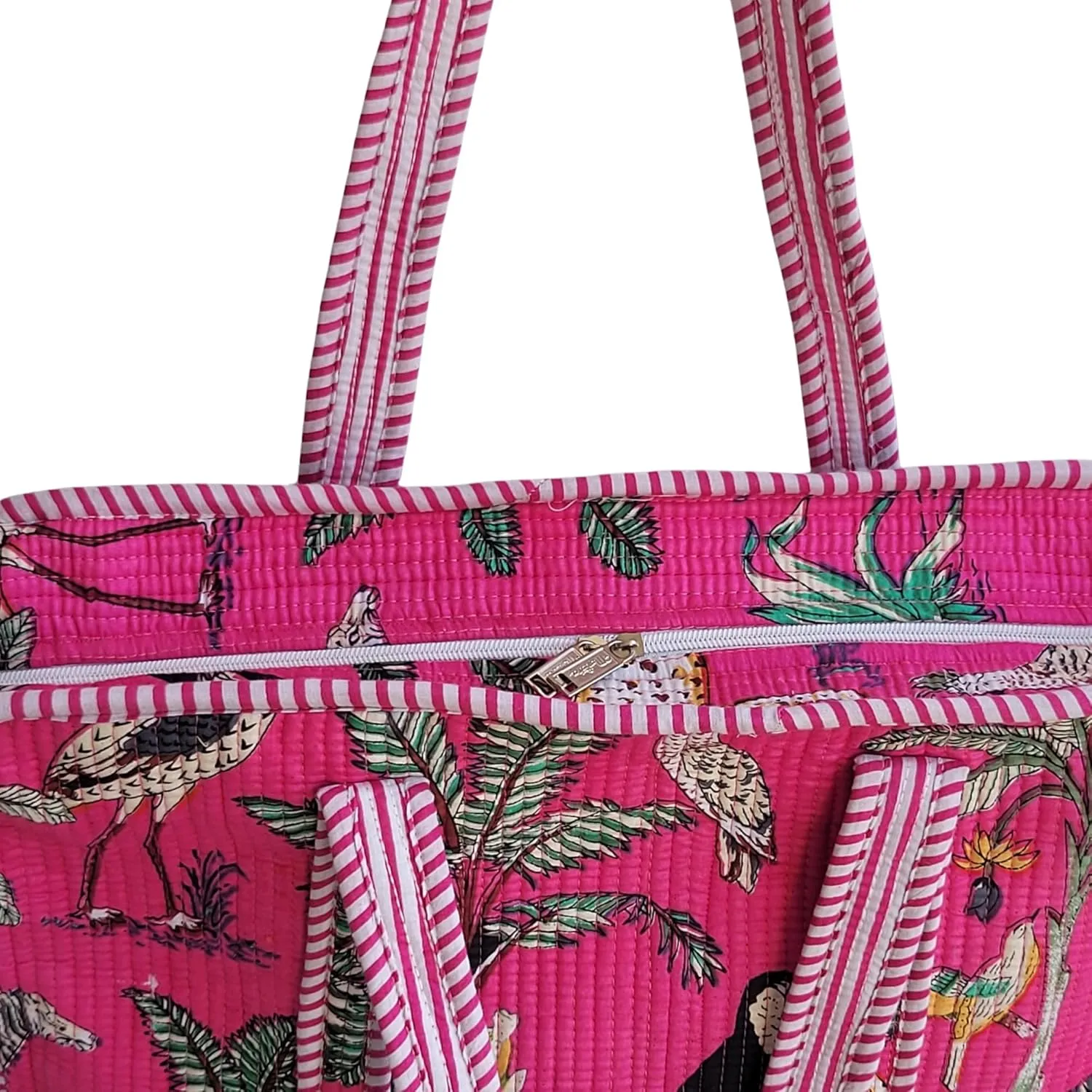 100% Cotton Jungle Print Shoulder Bag Tote Bag Women Reversible Shopping Bag and Grocery Bags Stylish Travel Bag Gift for Her