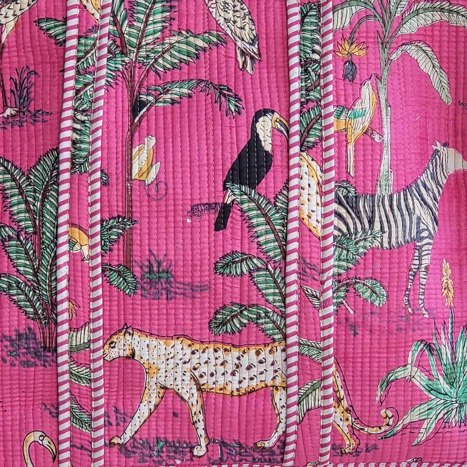 100% Cotton Jungle Print Shoulder Bag Tote Bag Women Reversible Shopping Bag and Grocery Bags Stylish Travel Bag Gift for Her