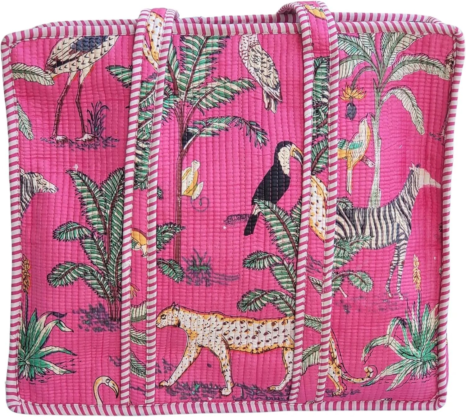 100% Cotton Jungle Print Shoulder Bag Tote Bag Women Reversible Shopping Bag and Grocery Bags Stylish Travel Bag Gift for Her