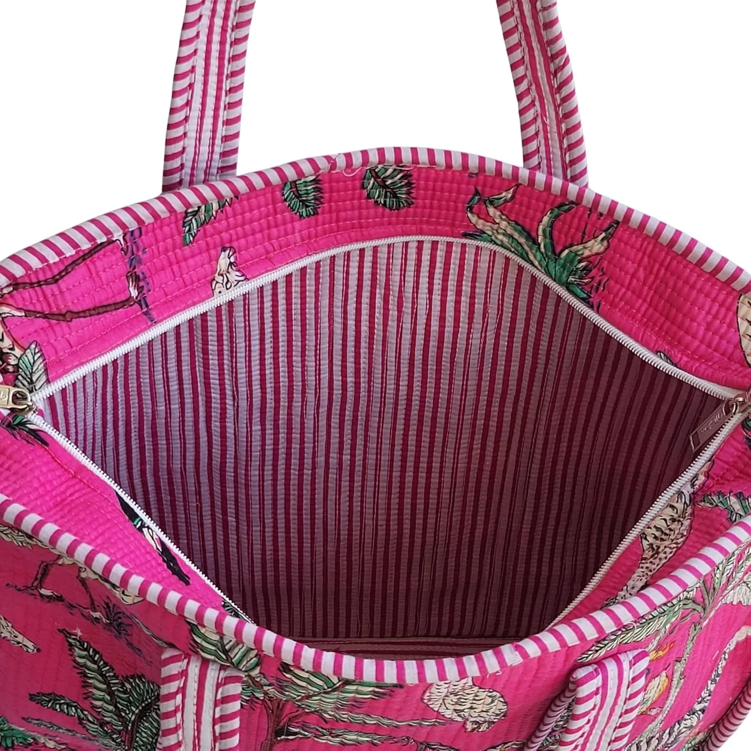 100% Cotton Jungle Print Shoulder Bag Tote Bag Women Reversible Shopping Bag and Grocery Bags Stylish Travel Bag Gift for Her