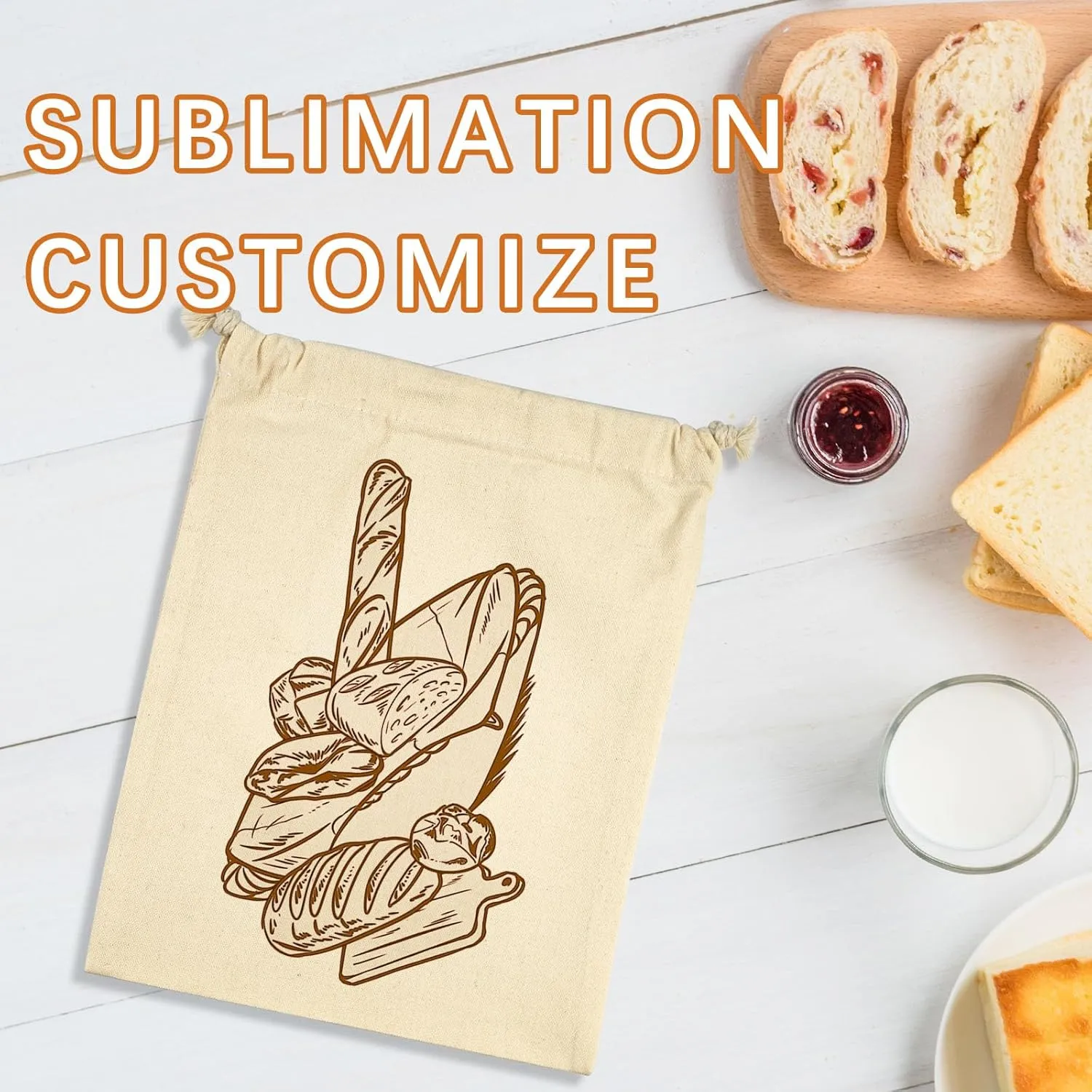 10PCS Sublimation blank drawstring bag Reusable canvas Heat Press DIY crafts Party Wedding Christmas storage Home