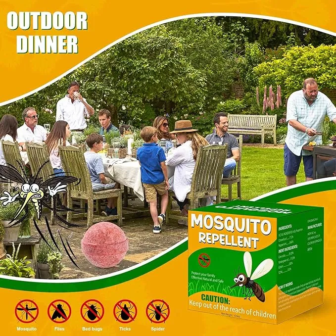 12Pack Mosquito Repellent for Indoor Outdoor, Natural Mosquito Repellent for Yard, Fly Mosquito Control for Room, Mosquito Deterrent for Backyard, Travel, Camping, Human Safe