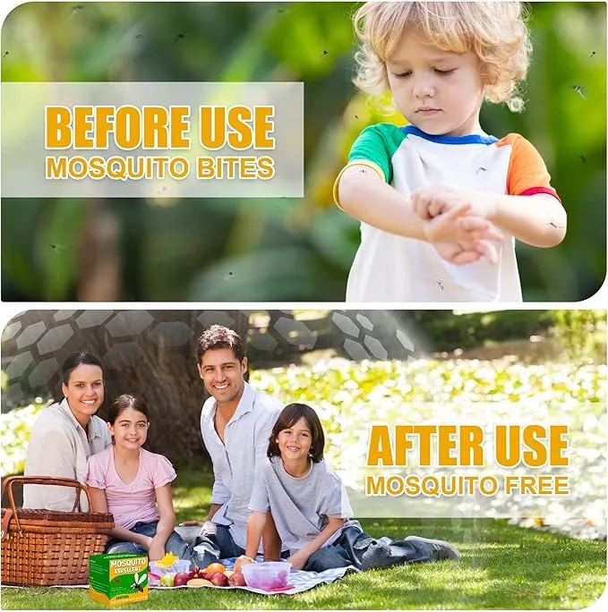 12Pack Mosquito Repellent for Indoor Outdoor, Natural Mosquito Repellent for Yard, Fly Mosquito Control for Room, Mosquito Deterrent for Backyard, Travel, Camping, Human Safe