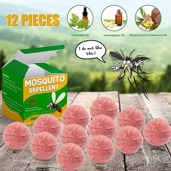 12Pack Mosquito Repellent for Indoor Outdoor, Natural Mosquito Repellent for Yard, Fly Mosquito Control for Room, Mosquito Deterrent for Backyard, Travel, Camping, Human Safe