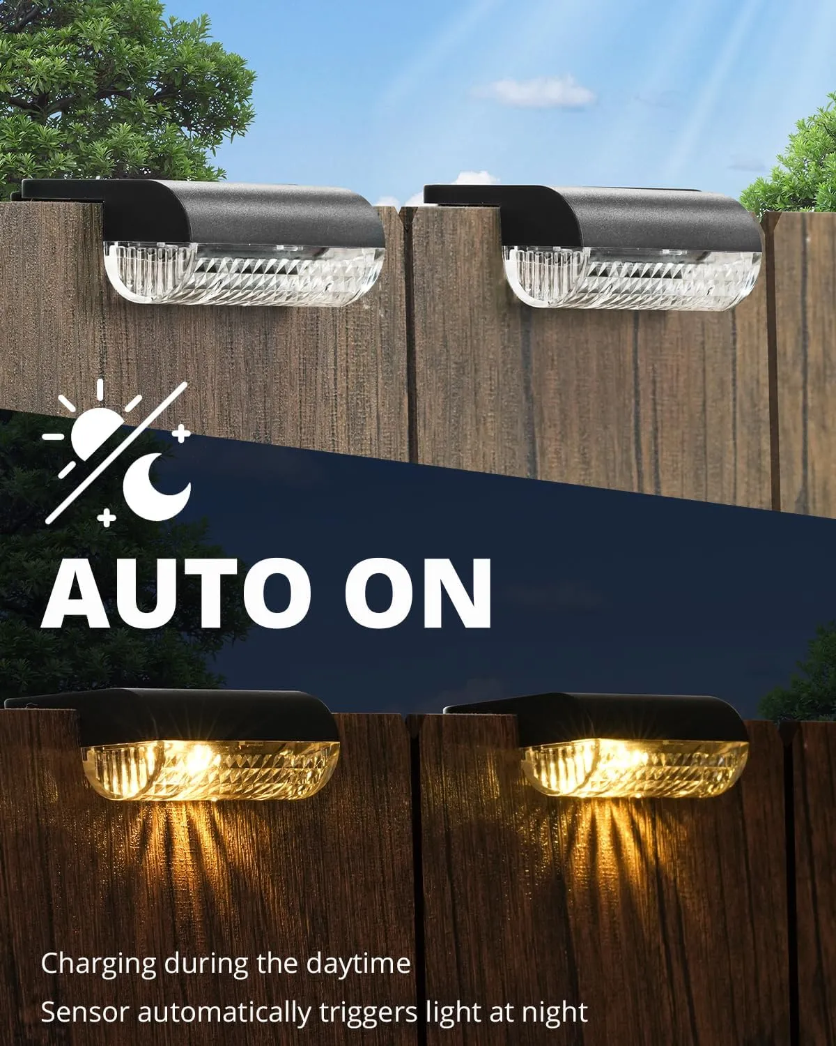 16 Pack Solar Deck Lights Outdoor, Solar Fence Lights Waterproof IP65 Step Lights Auto Dusk to Dawn for Pool, Backyard, Wall, Balcony, Deck,Garden,Patio (3000K Warm White)