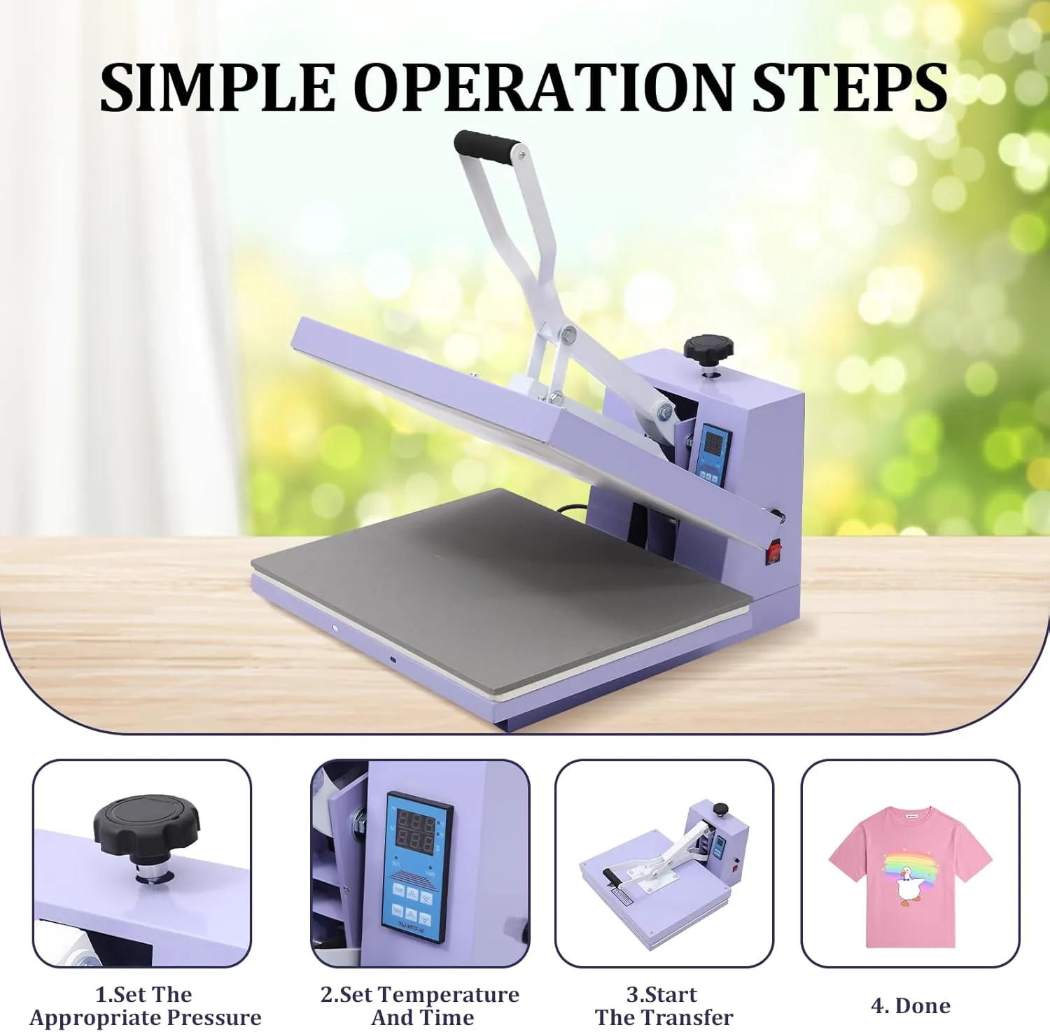 16x20 Heat Press - Professional Digital Sublimation Heat Press Machine for T-Shirts, Clothes, Canvas Bags - Adjustable Pressure, Even Heating Technology, Large Operating Panel