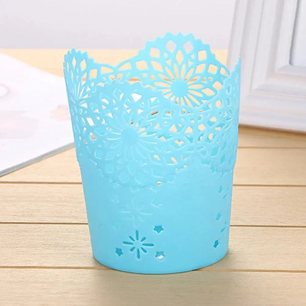 1PC Multifunctional Flower Plant Pot Makeup Brush Storage Boxes Pen Pencil Pot Holder Container Office Desk Storage Organizer