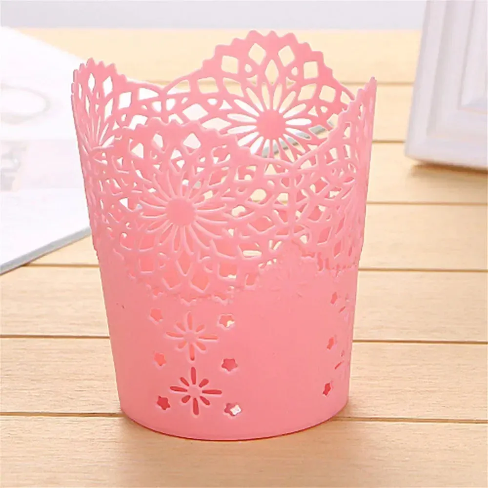 1PC Multifunctional Flower Plant Pot Makeup Brush Storage Boxes Pen Pencil Pot Holder Container Office Desk Storage Organizer