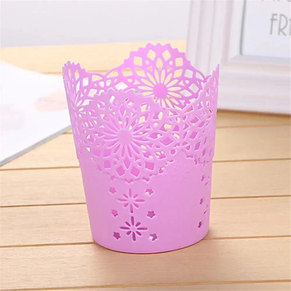 1PC Multifunctional Flower Plant Pot Makeup Brush Storage Boxes Pen Pencil Pot Holder Container Office Desk Storage Organizer