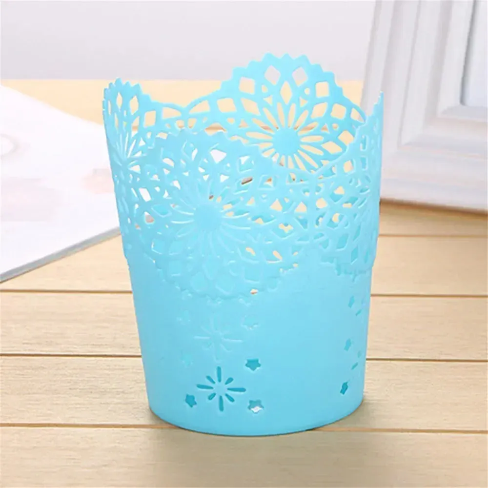 1PC Multifunctional Flower Plant Pot Makeup Brush Storage Boxes Pen Pencil Pot Holder Container Office Desk Storage Organizer
