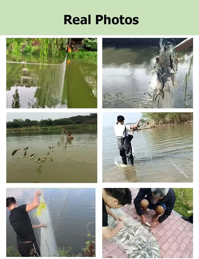 2 M Depth 40 M Length Portable Fishing Gill Net Sticky Net, 3 Layers Sinking Net Automatically Trap for Lakes Rivers(4F,H2m L40m)