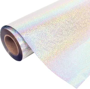 3 Yard x 20" Wide Roll Threadart Holographic Silver 20" Heat Transfer Vinyl Film HTV | Sold by The Roll | Compatible with Venture and Maker, Silhouette Cameo, & Large Format Cutters
