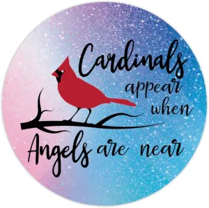 30 Pcs Stickers in Memory of, Cardinal Appears When Angels are Near, Loss Decals Gift Tags Vinyl Stickers Quote Decals Stickers for Water Bottles Laptop Envelope Seals Goodie Bags 3 Inches
