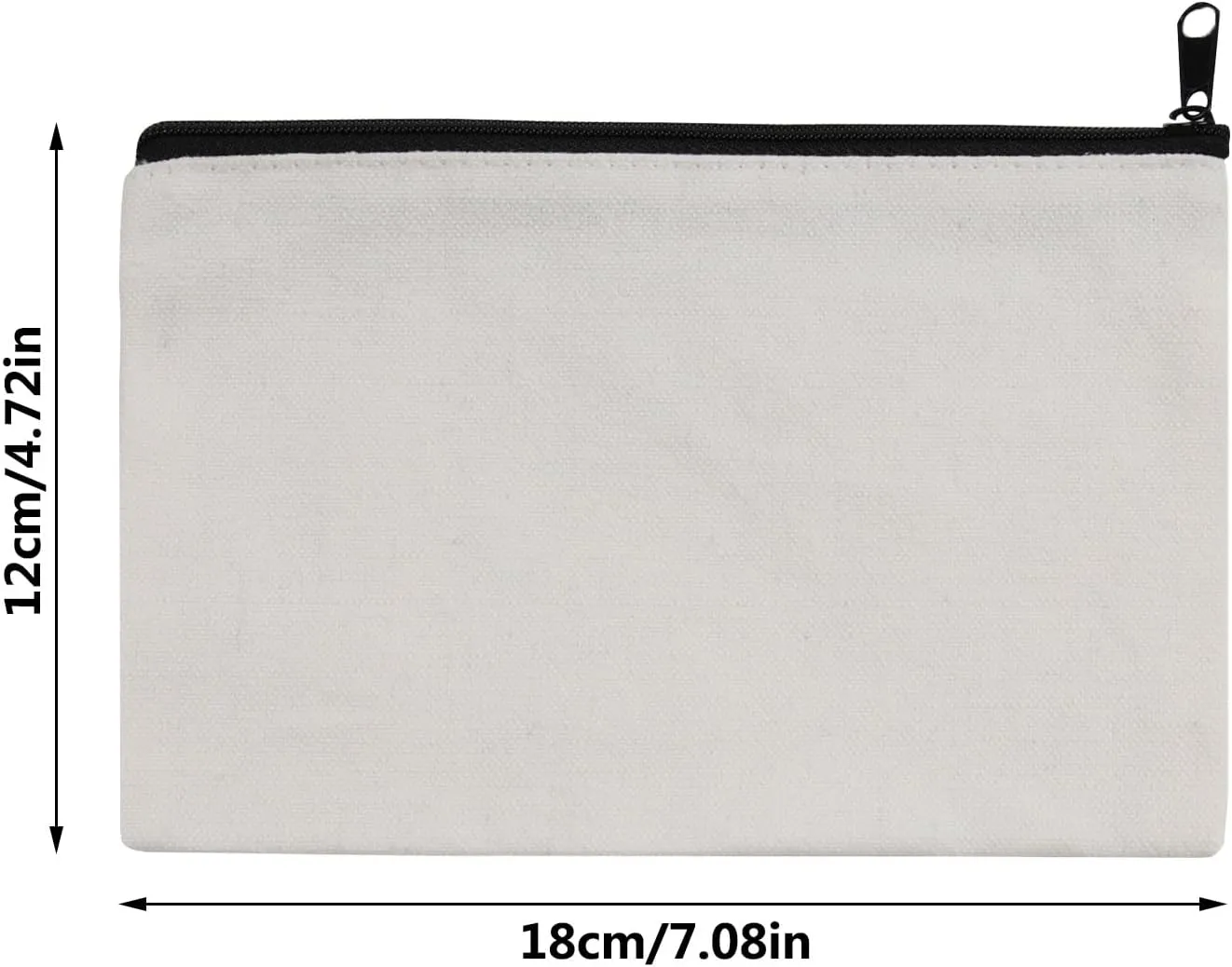 30 pcs Sublimation Blanks Makeup Bags Bulk, Black Zipper Canvas Pencil Bag,Polyester Tote Bags for Sublimation DIY Craft