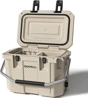 30 Quart Hard Cooler, Insulated Ice Chest Box Holds Ice for More Days, Portable Cooler with Handle, Cup Holders, Double Latches for Camping, Drink, Beverage, Beach, Picnic, Fishing, Boat, Barbecue