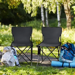 4 Pcs Folding Camping Chair Portable & Lightweight Steel Frame for Adults, Supports 220 LBS, High Backrest for Comfort, Stable & Sturdy Suit for Beach, Backpacking, Fishing, Travel, Easy Setup