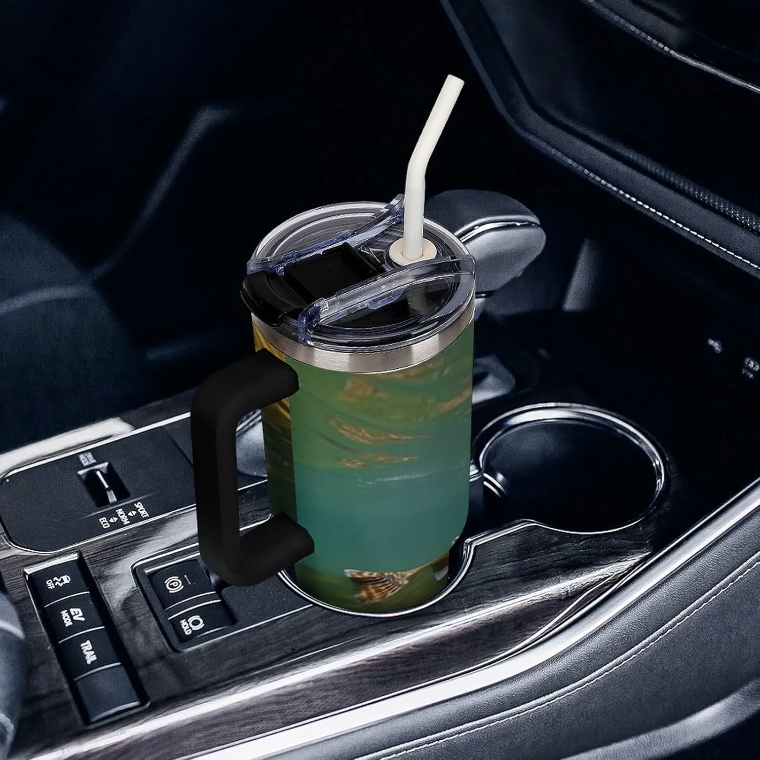 40 Oz Tumbler Brook Trout Fly Fishing Insulated Tumbler Travel Coffee Mug with Straw Lid Stainless Steel Water Bottle Vacuum Insulated Tumbler for Sport Work Car Travel Weekends
