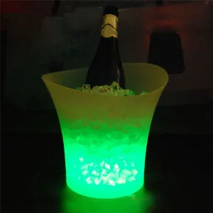 5L Volume plastic led ice bucket color changing,5L bars nightclubs LED light up ice bucket Champagne beer bucket