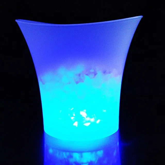 5L Waterproof Plastic LED Ice Bucket Color Changing Bars Nightclubs LED Light Up Champagne Beer Bucket Bars Night Party
