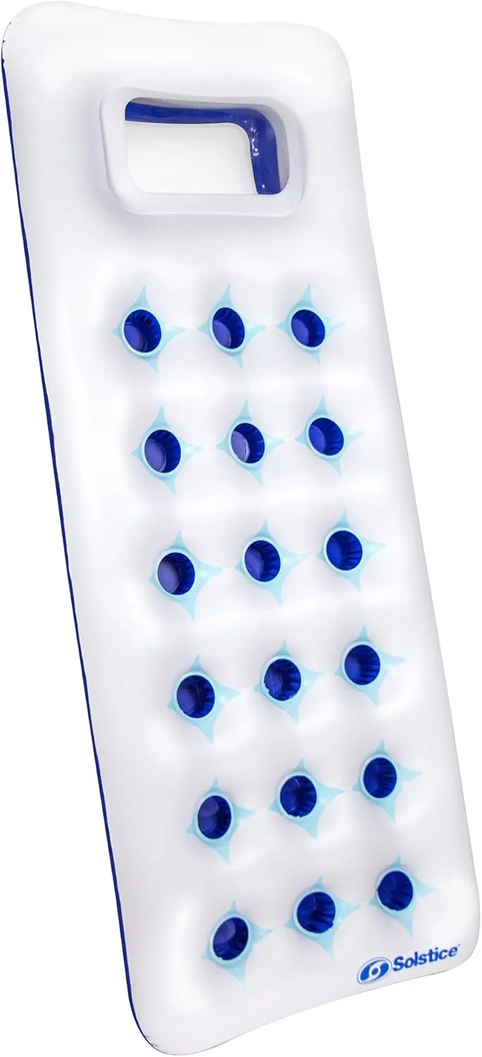 69" White and Blue Inflatable Window Lounger Mattress Pool Float