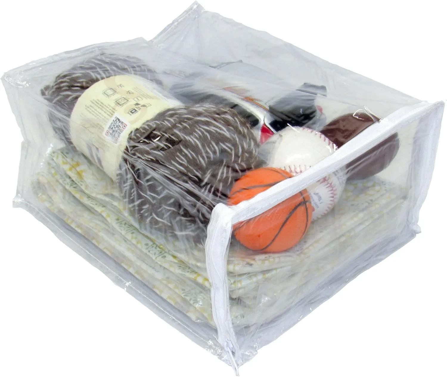 8-Pack Heavy Duty Vinyl Zippered Closet Square Storage Bags (Clear) for Sweaters, Blankets, Arts & Crafts, Toys and Much More! (9" x 11" x 5") 2.1 Gallon
