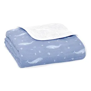 aden   anais 100% Organic Cotton Muslin Baby Blanket Crib Bedding for Newborn Baby and Toddler, Nursery Blanket for Boys and Girls, Baby Registry and Shower Gift - Oceanic
