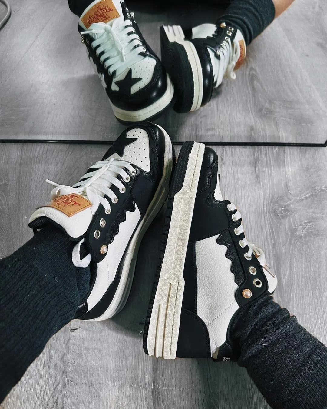 Aelfric Eden Sneakers Starry Climb Stars All-Match Skate Shoes Color Blocking Patchwork Lace-up Sneaker Comfy Walking Shoes