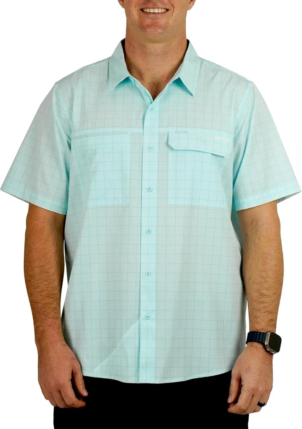 AFTCO Men's Air-O Mesh Tech SS Button-Down Shirt