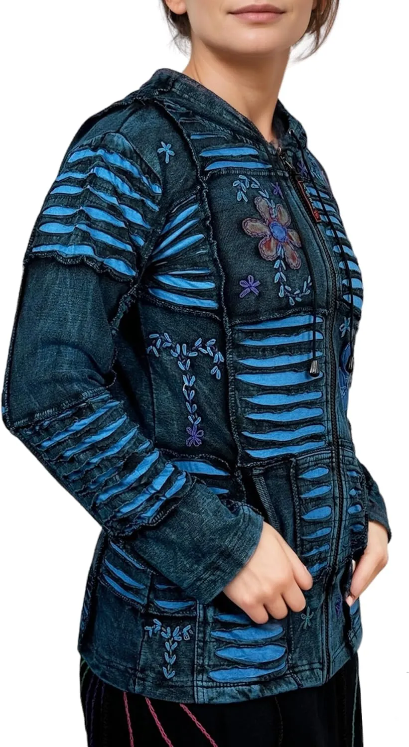 Agan Traders 2025 Summer Tie-Dye Patch Embroidered Women's Hoodie Jacket - A Free-Spirited Fashion Women's Zip-Up Hoodie