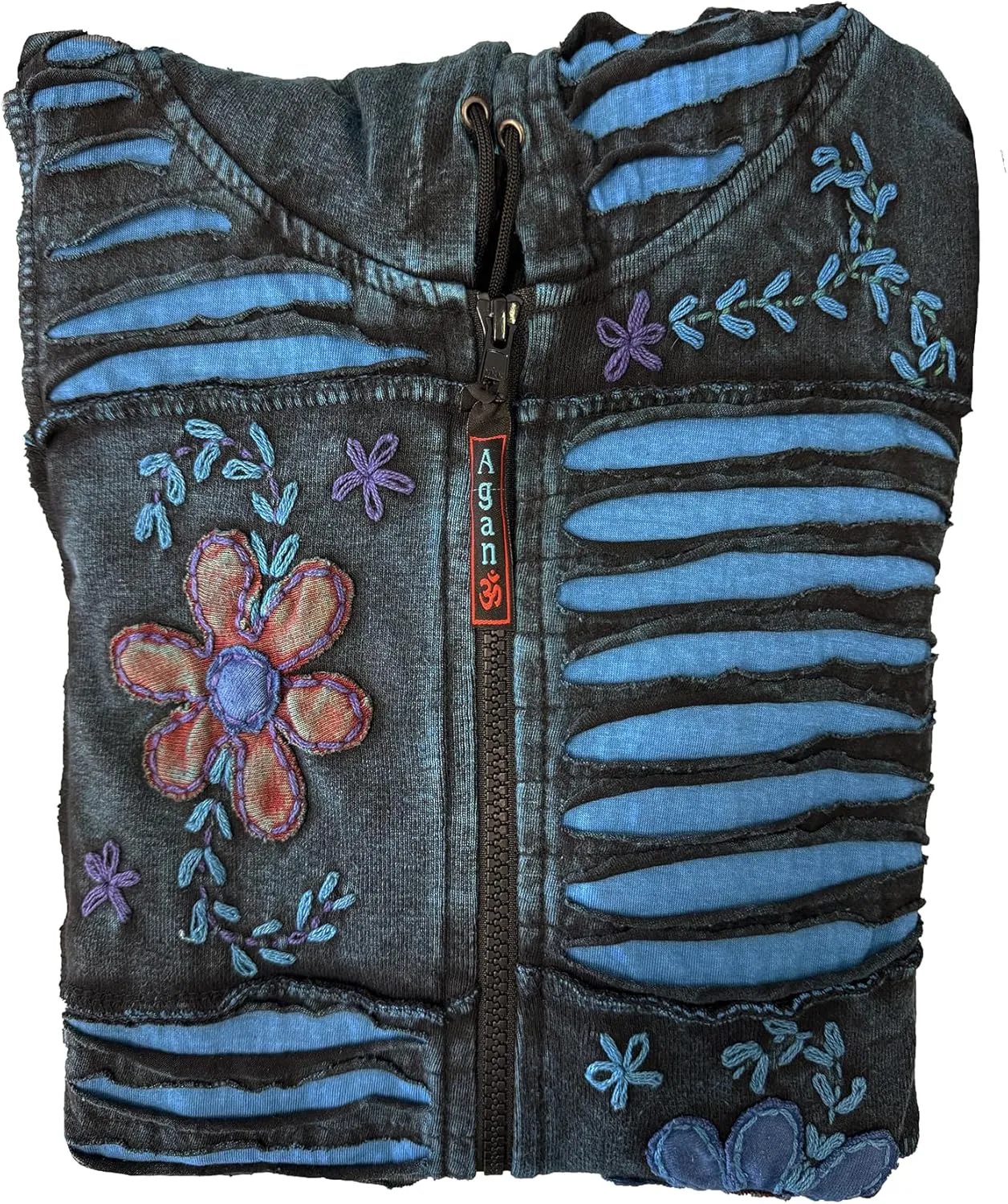 Agan Traders 2025 Summer Tie-Dye Patch Embroidered Women's Hoodie Jacket - A Free-Spirited Fashion Women's Zip-Up Hoodie