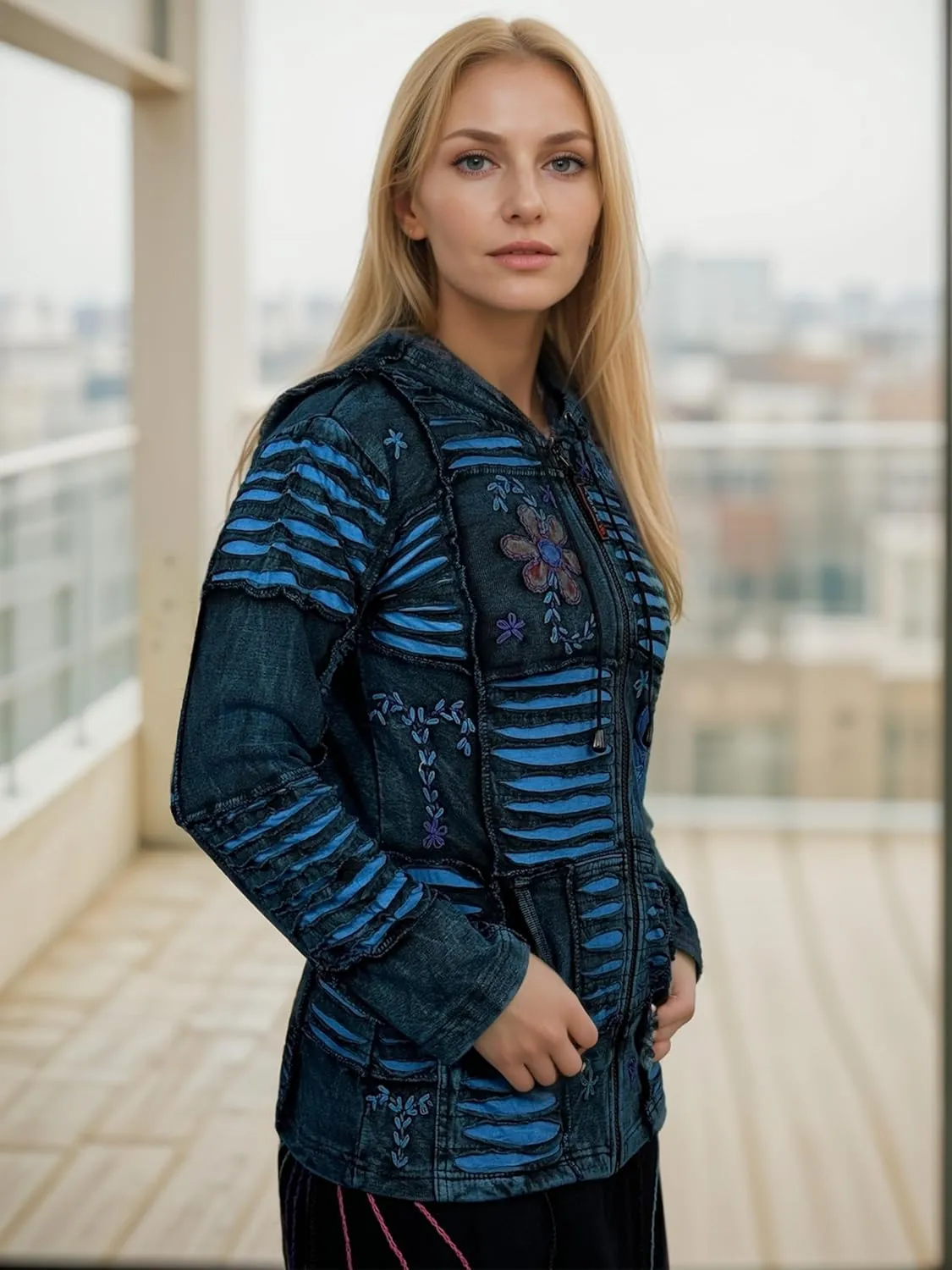 Agan Traders 2025 Summer Tie-Dye Patch Embroidered Women's Hoodie Jacket - A Free-Spirited Fashion Women's Zip-Up Hoodie