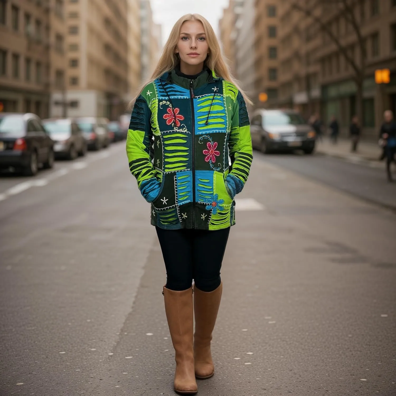 Agan Traders 2025 Summer Tie-Dye Patch Embroidered Women's Hoodie Jacket - A Free-Spirited Fashion Women's Zip-Up Hoodie