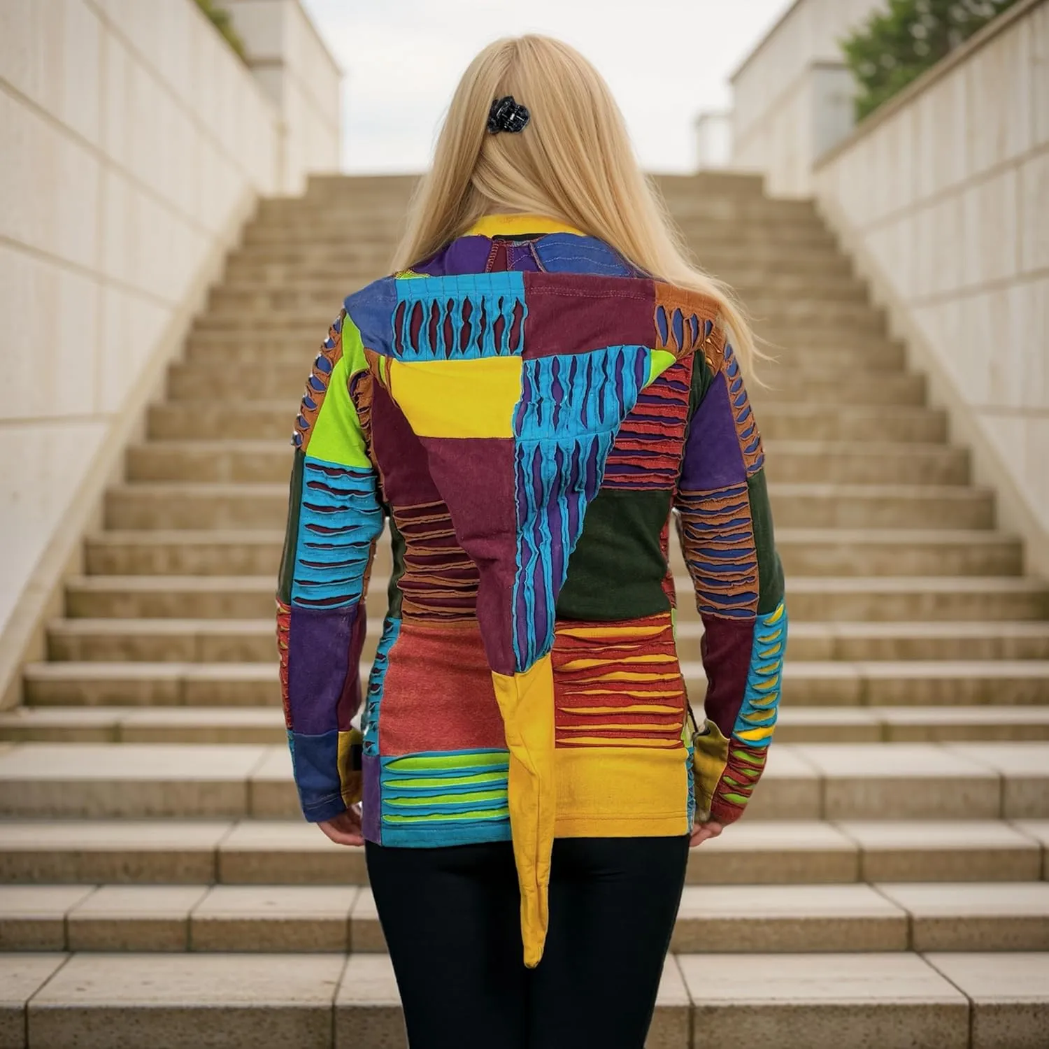 Agan Traders 2025 Summer Tie-Dye Patch Embroidered Women's Hoodie Jacket - A Free-Spirited Fashion Women's Zip-Up Hoodie