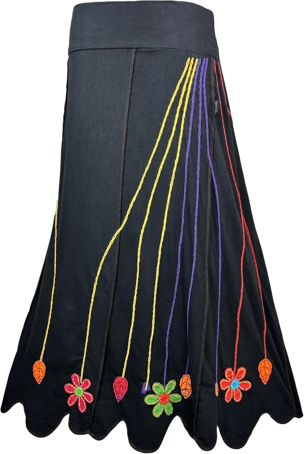 Agan Traders Women's 2025 Summer Waistband Elastic Knit Cotton Light Weight Fall Uneven Hem Skirt Maxi