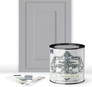 ALL-IN-ONE Paint, Durable cabinet and furniture paint. Built in primer and top coat, no sanding needed. Includes our 30 featured color card - Cobblestone, Quart