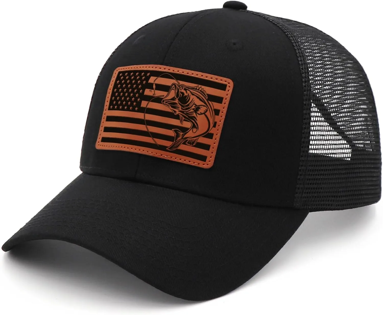 American Flag Fishing Trucker Hat for Dad Men Husband Grandpa Birthday Retirement Gifts Baseball Cap