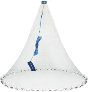 American Saltwater Fishing Cast Nets, Premium Bait Trap Casting Net 4Ft Radius Size with Stainless Steel Round Weights, 3/8 in Mesh Size