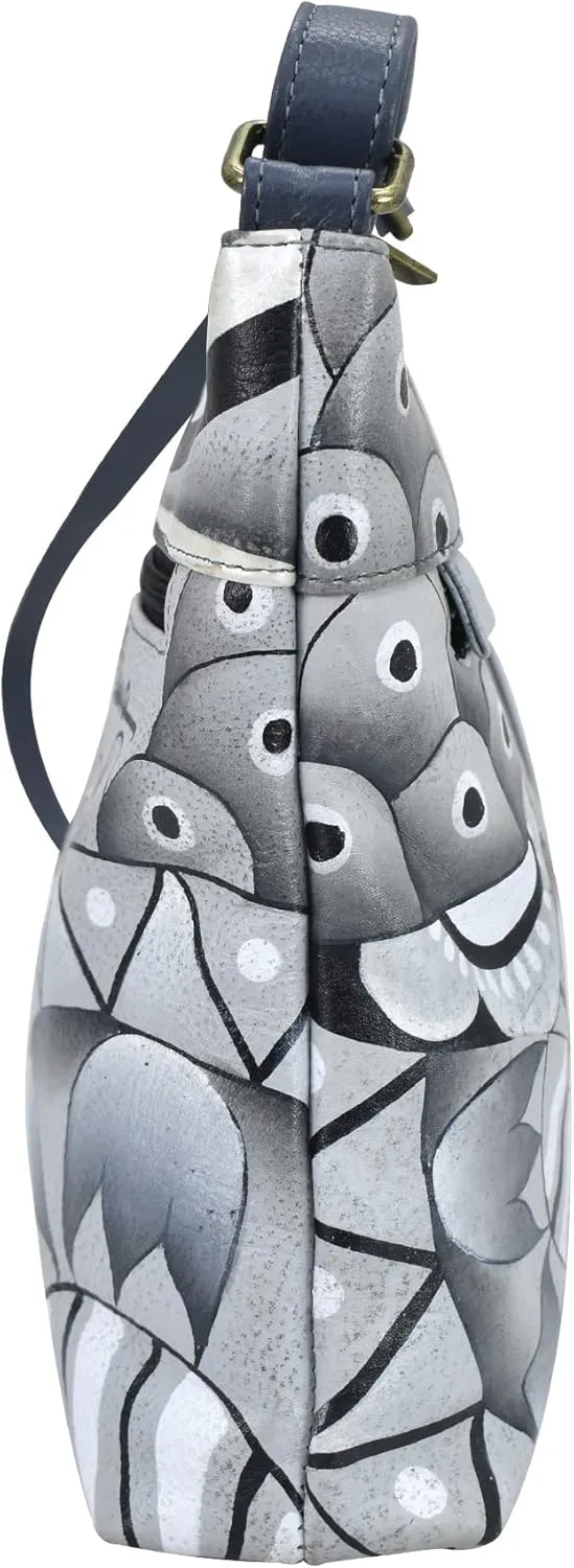 Anna by Anuschka Women Hand Painted Leather Medium Crossbody