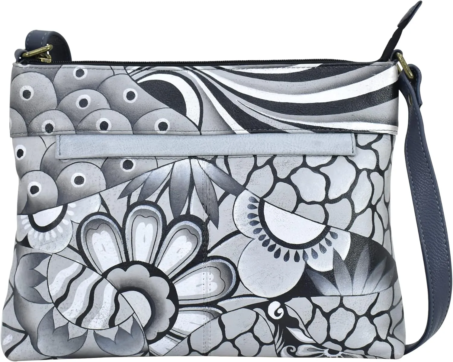 Anna by Anuschka Women Hand Painted Leather Medium Crossbody