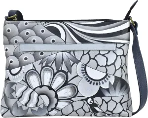 Anna by Anuschka Women Hand Painted Leather Medium Crossbody