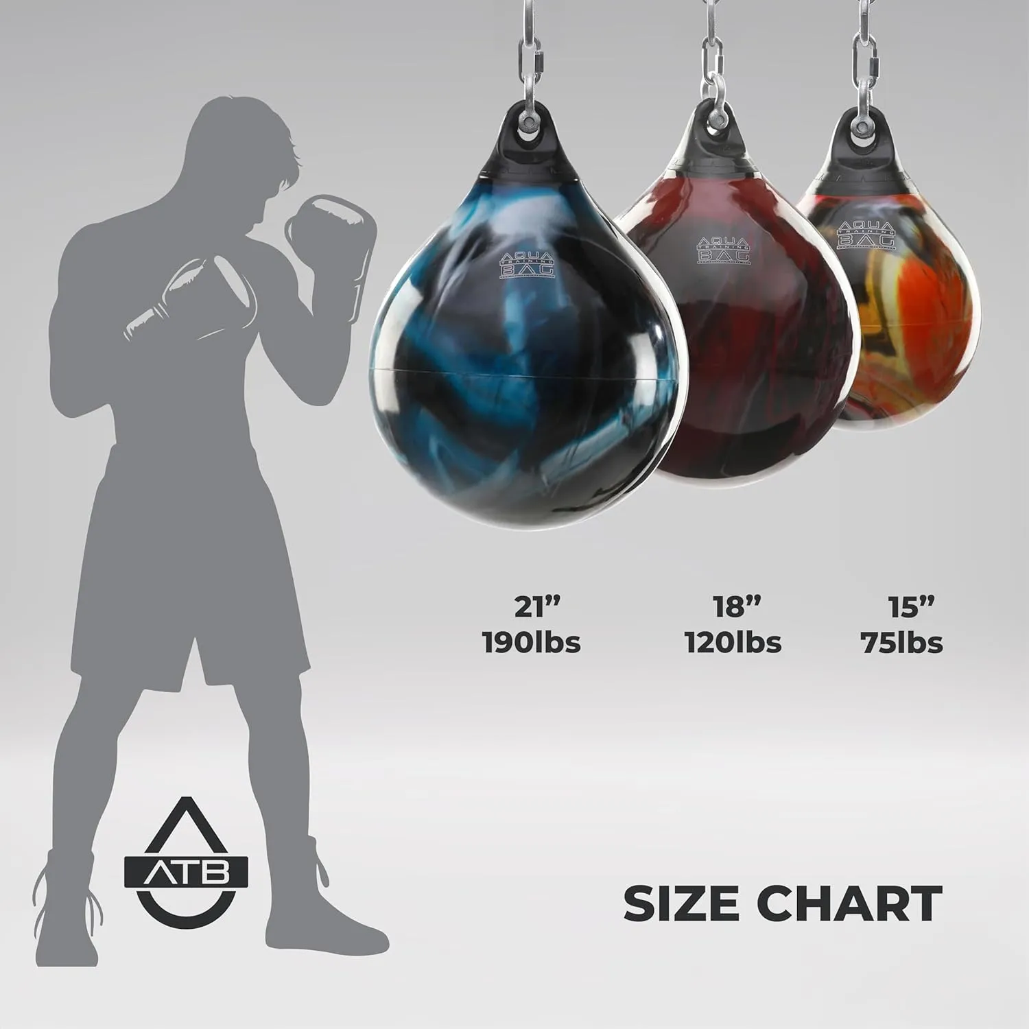 Aqua Training Bag 21" 190 Pound Heavy Punching Bag | Made in The USA and Built to Last | Easier On Joints So You Can Train for Longer | Water-Filled & Versatile