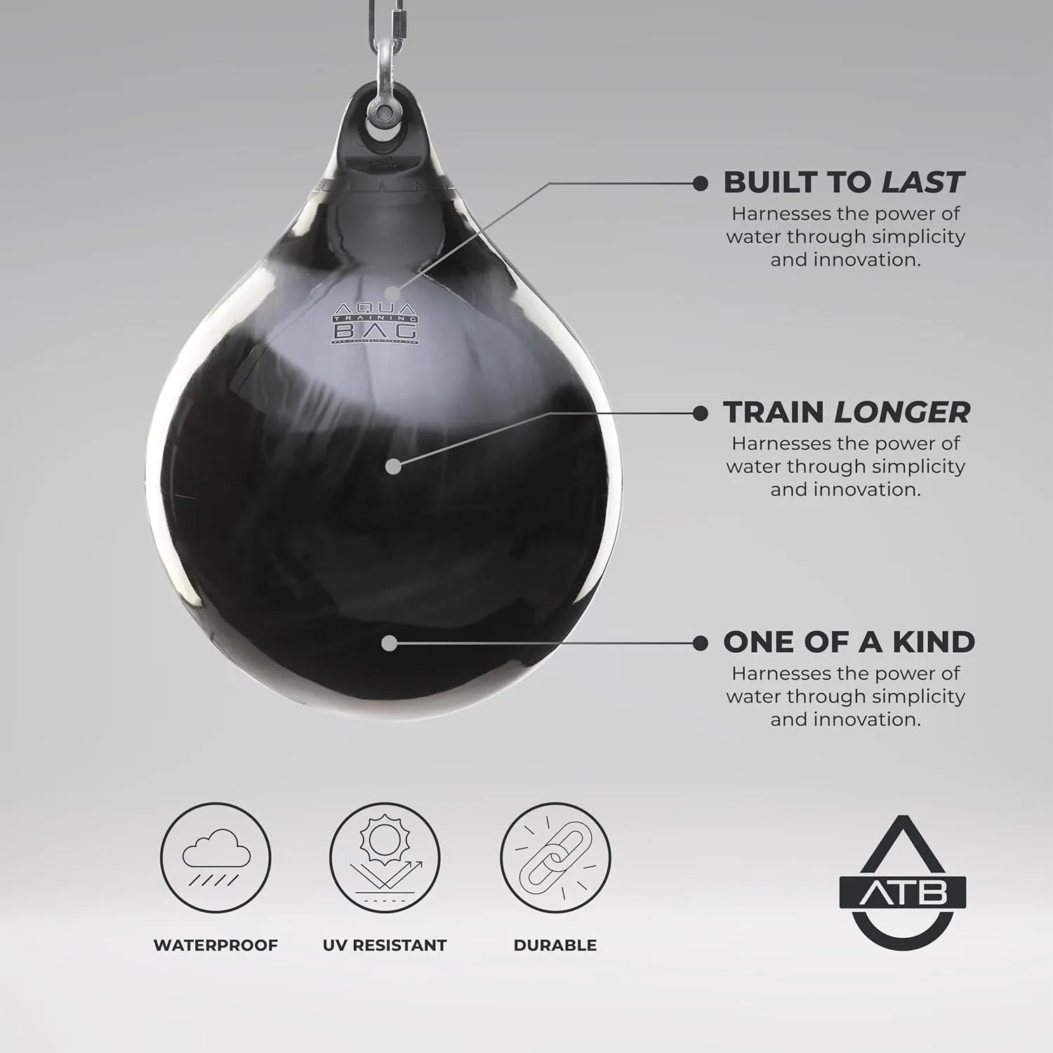 Aqua Training Bag 21" 190 Pound Heavy Punching Bag | Made in The USA and Built to Last | Easier On Joints So You Can Train for Longer | Water-Filled & Versatile