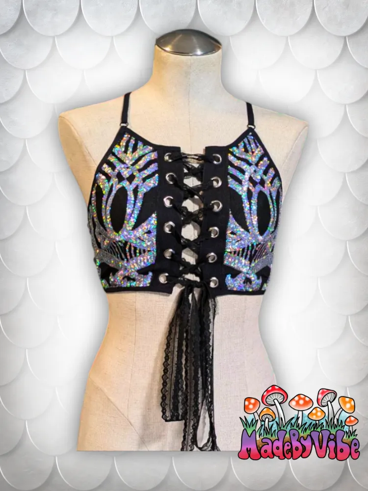 Armored Enchantress Lace Up Backless Crop Top - Made to Order