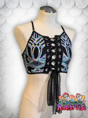 Armored Enchantress Lace Up Backless Crop Top - Made to Order