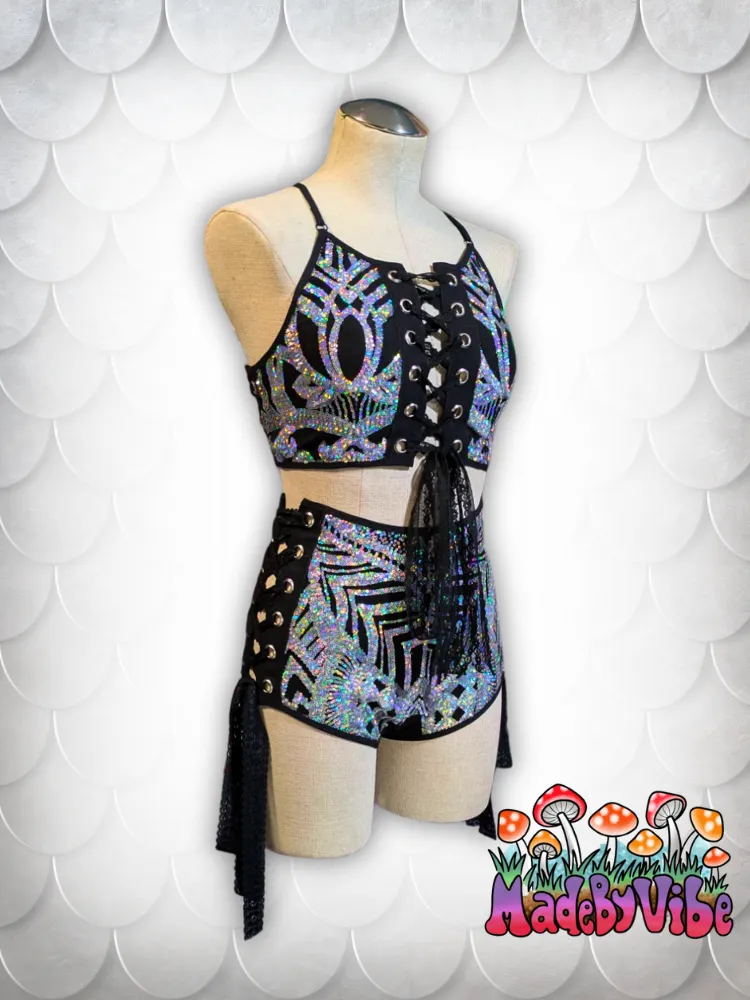 Armored Enchantress Lace Up Backless Crop Top - Made to Order