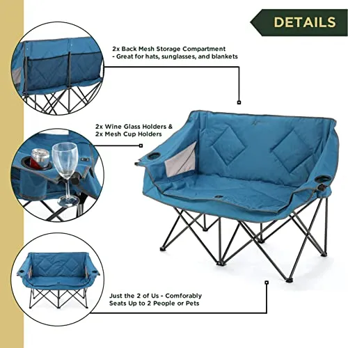 ARROWHEAD OUTDOOR Portable Folding Double Duo Camping Chair