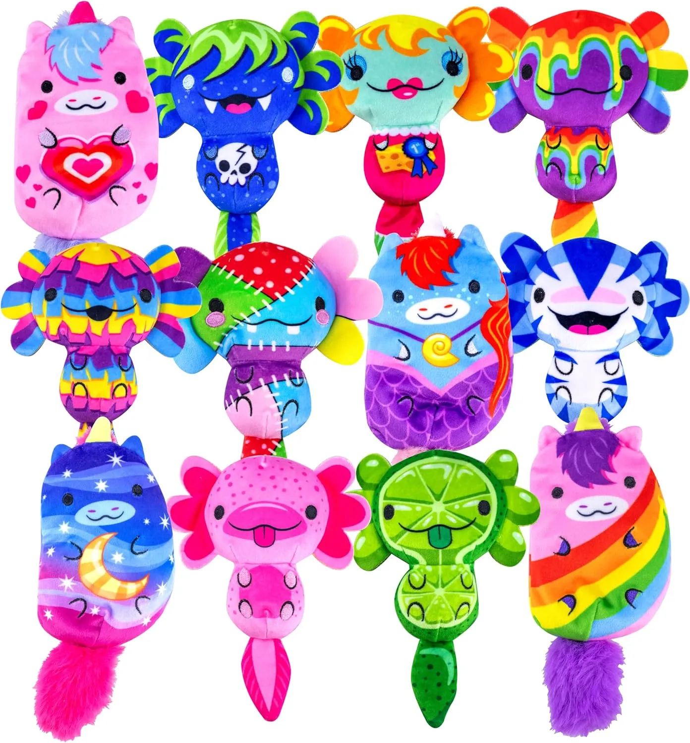 Axolotls vs Unicorns Plushies - Series A 12-Pack Mystery Bags | Super Soft 4" Bean-Filled Plush Collectibles | Perfect for Kids, Teens, & Collectors (Characters Will Vary)